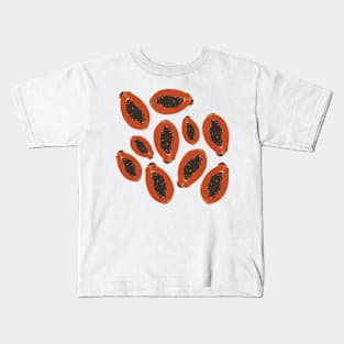 Papaya Fruit Design Pattern Kids T-Shirt